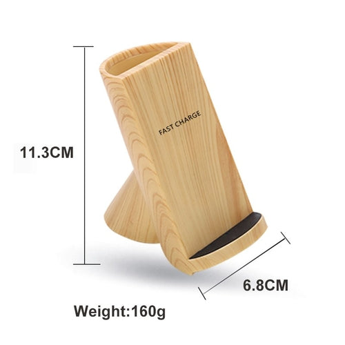 Wood Grain Wireless Charging Desk Organiser