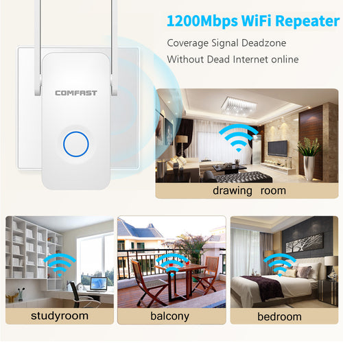 1200Mbps Dual-Band WiFi Range Extender & Signal Booster