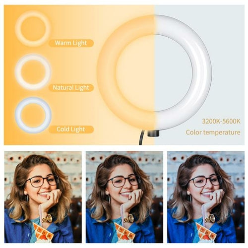 6-Inch LED Ring Light Kit with Tripod Stand & Bluetooth Remote