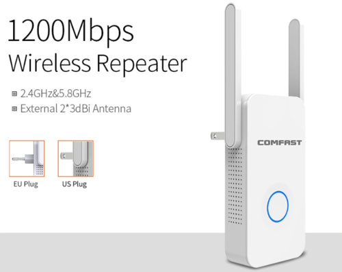 1200Mbps Dual-Band WiFi Range Extender & Signal Booster